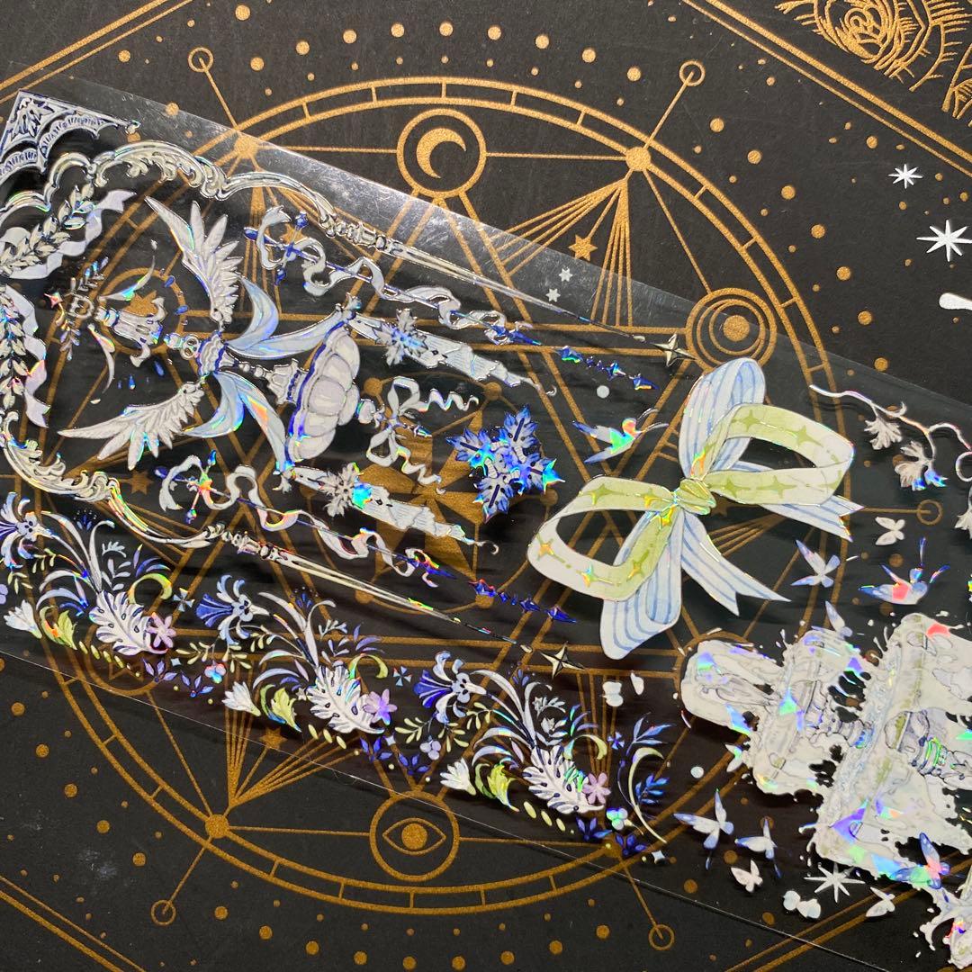 【9270】海外　マステ　中古巻　貝殻光マスキングテープ　装飾背景系