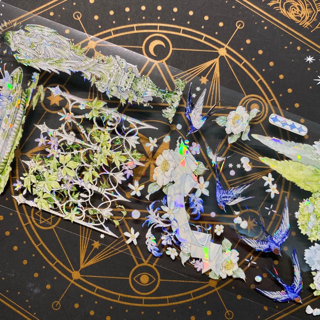 【9270】海外　マステ　中古巻　貝殻光マスキングテープ　装飾背景系