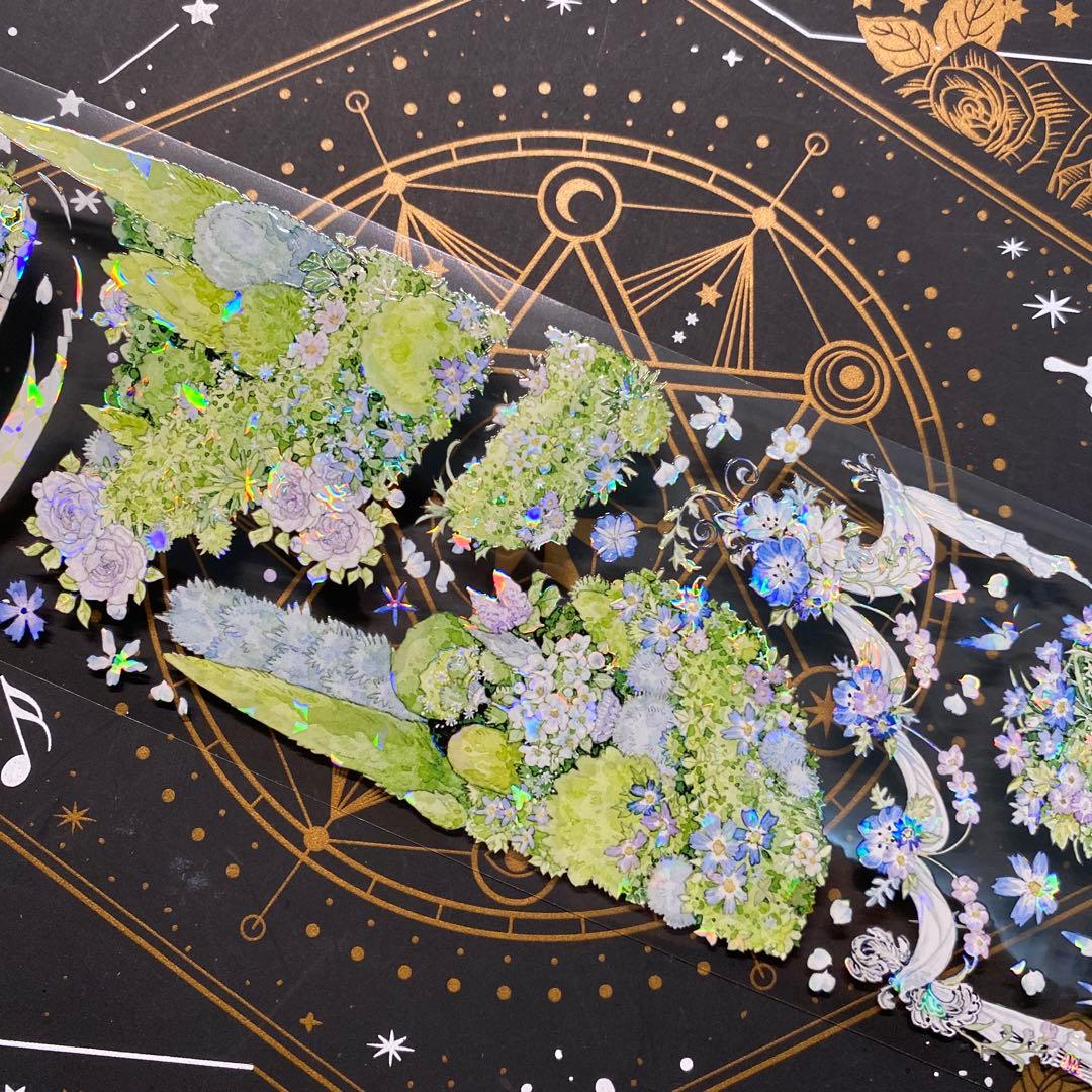 【9270】海外　マステ　中古巻　貝殻光マスキングテープ　装飾背景系