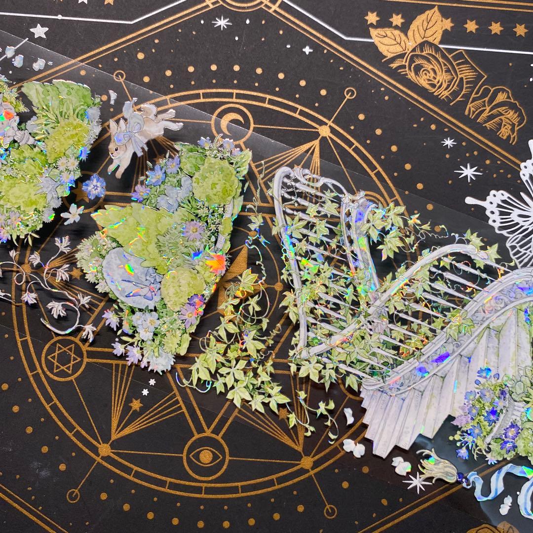 【9270】海外　マステ　中古巻　貝殻光マスキングテープ　装飾背景系