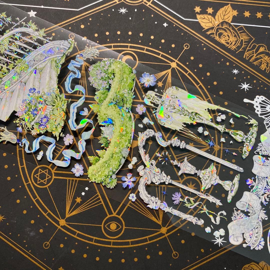 【9270】海外　マステ　中古巻　貝殻光マスキングテープ　装飾背景系