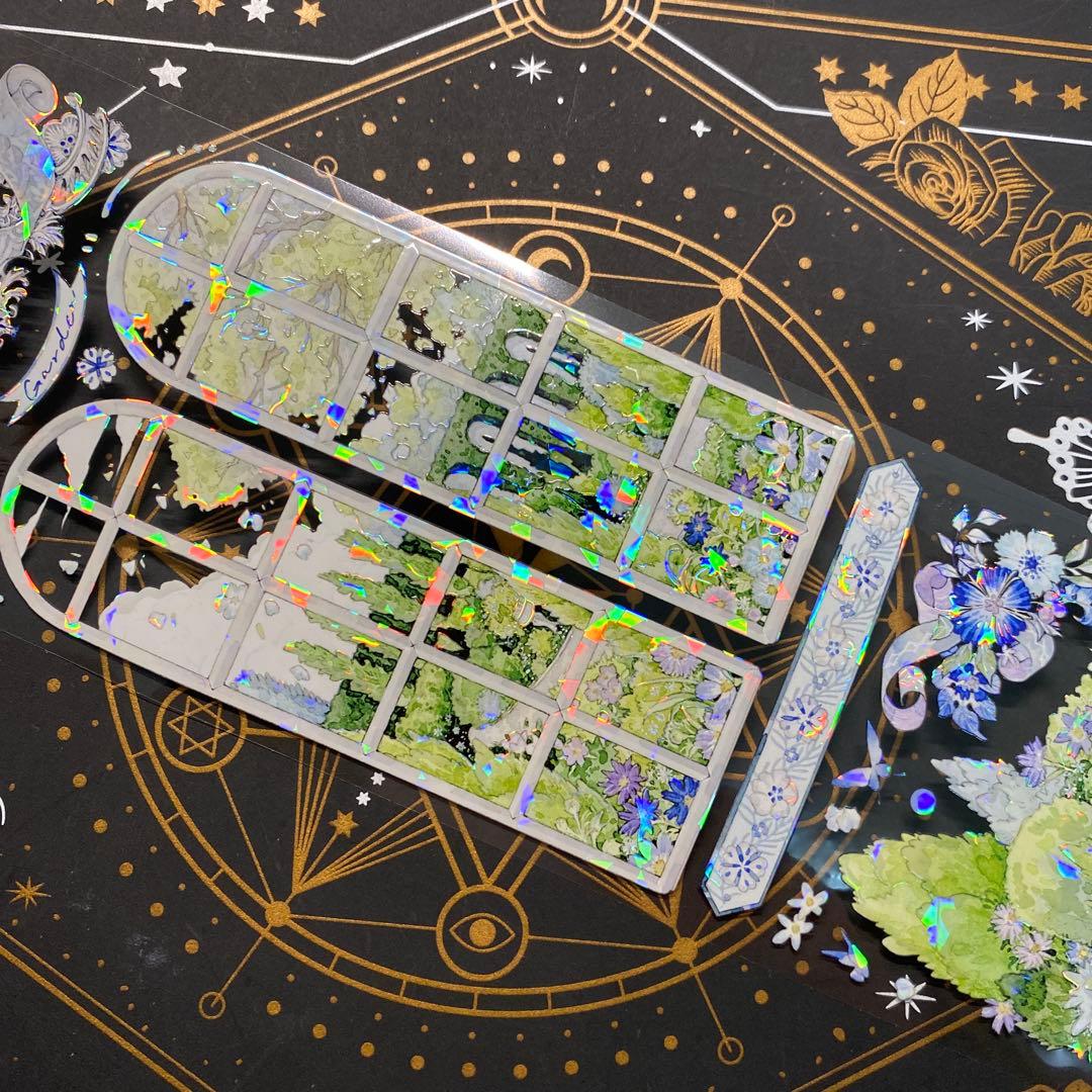 【9270】海外　マステ　中古巻　貝殻光マスキングテープ　装飾背景系