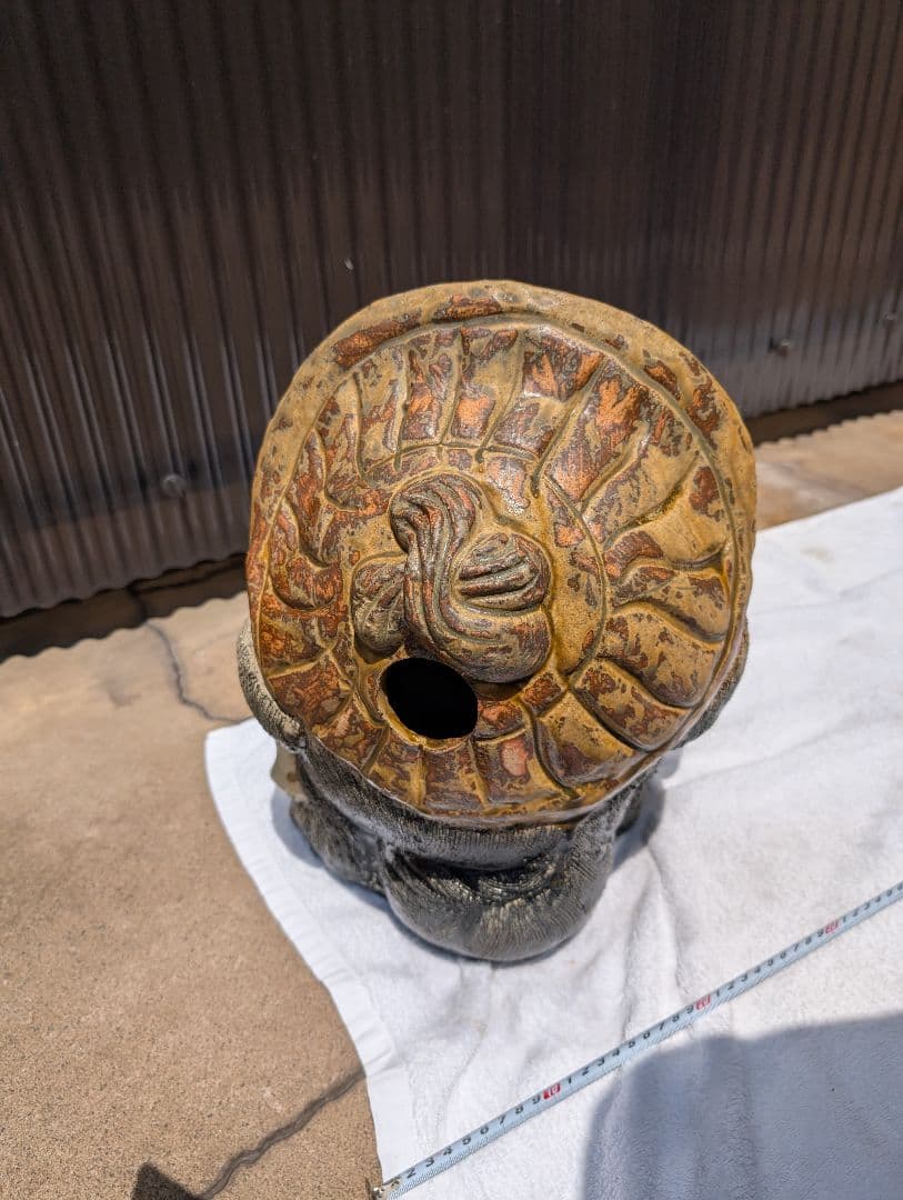 信楽焼開運タヌキの陶器彫刻 高さ約30cm貴重品