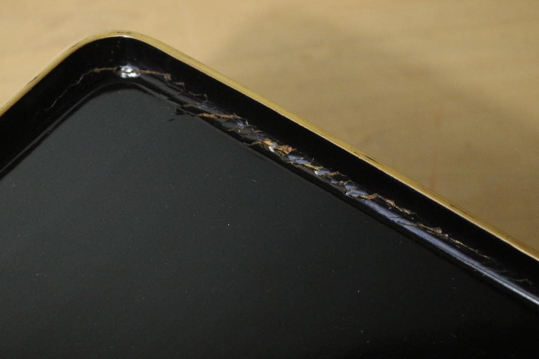 希少 明治時代 輪島塗 金縁 宗和膳 漆器 木製 四方膳 茶道具 古美術 時代物