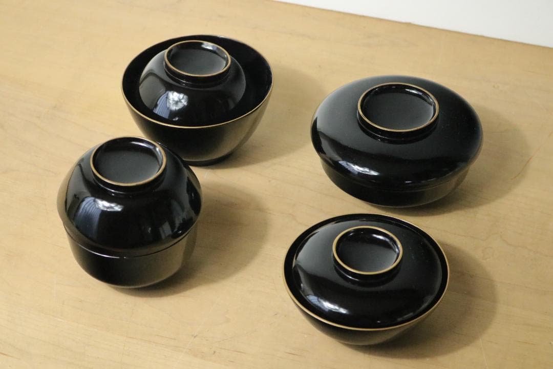 希少 明治時代 輪島塗 金縁 宗和膳 漆器 木製 四方膳 茶道具 古美術 時代物